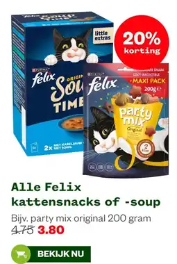 Welkoop felix kattensnacks of -soup aanbieding