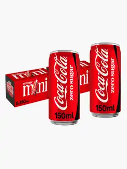Flink Coca Cola Zero Sugar mini can 0.15L 8-pack 2x aanbieding
