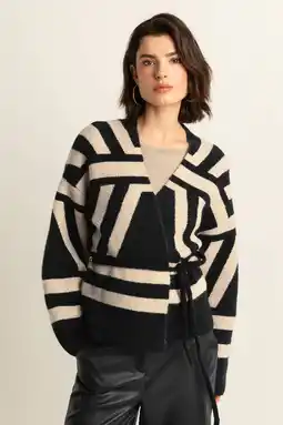 Wehkamp Expresso vest zwart gebreid aanbieding