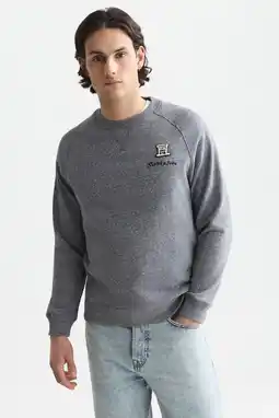 Wehkamp Scotch & Soda regular fit sweater met borduursels - donkerblauw aanbieding