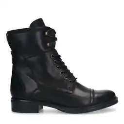 Wehkamp Manfield leren veterboots zwart aanbieding