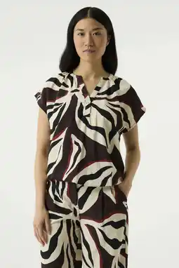 Wehkamp Garcia blousetop met print - bruin aanbieding