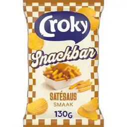 Jumbo Croky Chips Snackbar Satésaus 130g aanbieding
