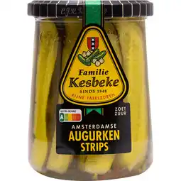 Jumbo Kesbeke Amsterdamse Augurken Strips 495 g aanbieding
