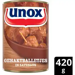 Jumbo Unox Gehaktballetjes In Satésaus 420 g aanbieding