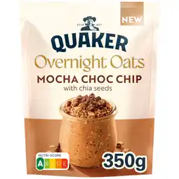 Jumbo Quaker Overnight Oats Moccha Choco Chip 350 gr aanbieding