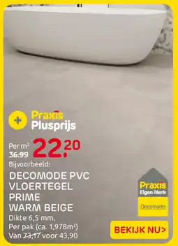 Praxis Praxis plusprijs decomode pvc vloertegel prime warm beige aanbieding