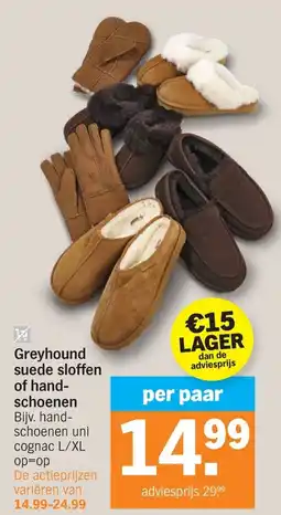 Albert Heijn Greyhound suede sloffen of handschoenen aanbieding
