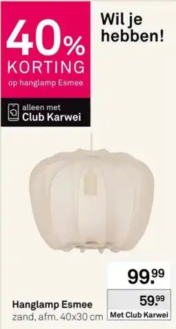 Karwei Karwei hanglamp Esme aanbieding