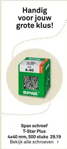 Karwei Spax schroef T-Star Plus aanbieding