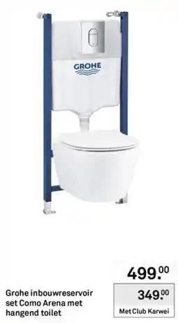 Karwei Grohe inbouwreservoir set Como Arena met hangend toilet aanbieding