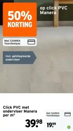 GAMMA Click PVC met ondervloer Manera aanbieding