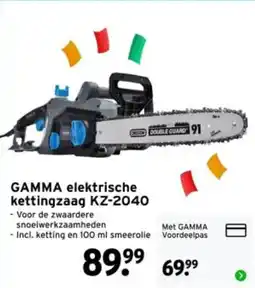 GAMMA gamma elektrische kettingzaag kz-2040 aanbieding