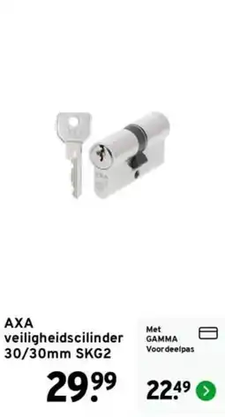 GAMMA AXA veiligheidscilinder 30/30mm SKG2 aanbieding