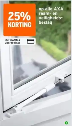 GAMMA AXA raam en veiligheidsbeslag aanbieding