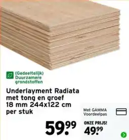 GAMMA Underlayment Radiata aanbieding