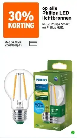 GAMMA Philips LED lichtbronnen aanbieding