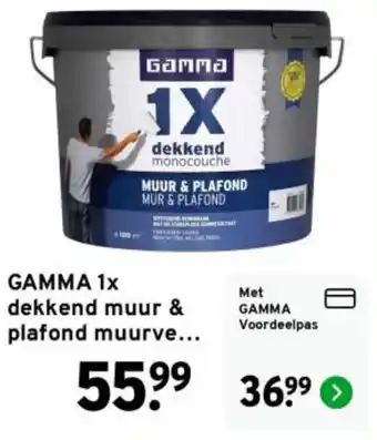 GAMMA gamma 1x dekkend muur & plafond muurverf aanbieding