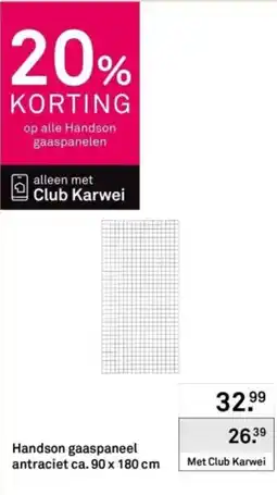 Karwei Handson gaaspaneel aanbieding