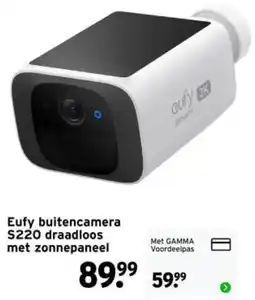 GAMMA Eufy buitencamera S220 draadloos met zonnepaneel aanbieding