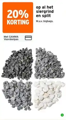 GAMMA siergrind en split aanbieding