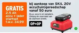 GAMMA 2.5 Ah accu + lader startset aanbieding