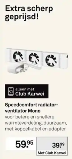 Karwei Speedcomfort radiatorventilator Mono aanbieding