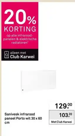 Karwei Sanivesk infrarood paneel Porto wit aanbieding