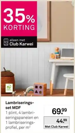 Karwei Lambrisings-set MDF aanbieding