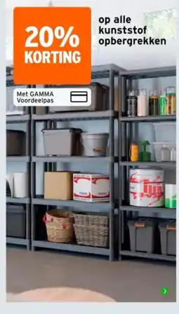 GAMMA kunststof opbergrekken aanbieding