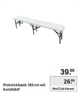 Karwei Club Karwei picknickbank 183 cm wit kunststof aanbieding