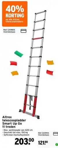 GAMMA Altrex telescoopladder Smart Up Go aanbieding