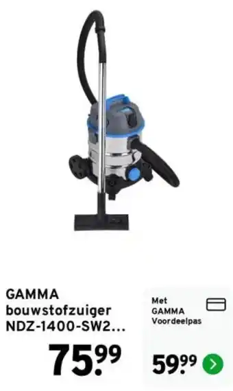 GAMMA Gamma bouwstofzuiger NDZ-1400-SW2... aanbieding