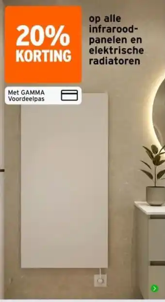GAMMA gamma infraroodpanelen en elektrische radiatoren aanbieding