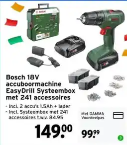 GAMMA Bosch 18V accuboormachine EasyDrill Systeembox aanbieding