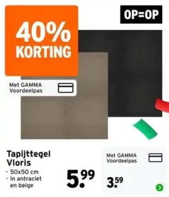 GAMMA Tapijttegel Vloris aanbieding