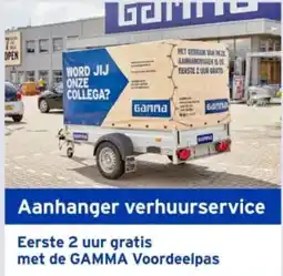 GAMMA Gamma aanhanger verhuurservice aanbieding
