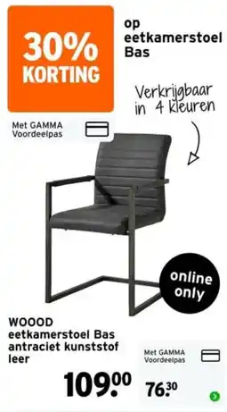 GAMMA woood eetkamerstoel bas aanbieding