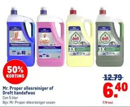 Makro Mr. Proper allesreiniger of Dreft handafwas aanbieding