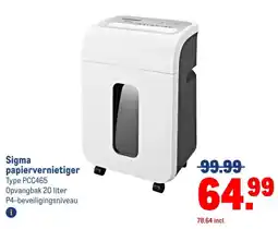 Makro Sigma papiervernietiger aanbieding