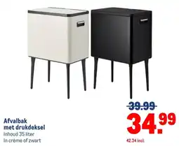 Makro Afvalbak met drukdeksel aanbieding
