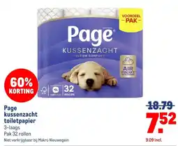 Makro Page kussenzacht toiletpapier aanbieding