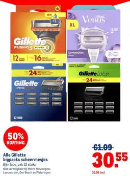 Makro Gillette bigpacks scheermesjes aanbieding