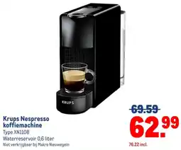 Makro Krups Nespresso koffiemachine aanbieding
