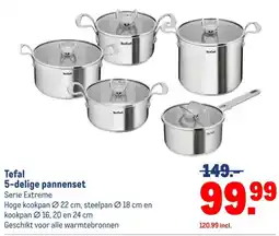 Makro Tefal 5-delige pannenset aanbieding