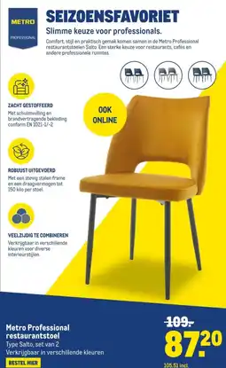 Makro Metro Professional restaurantstoel aanbieding