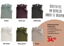 Budget Home Store Dekbedovertrek Cotton Uni aanbieding