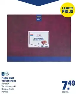 Makro Metro Chef varkenshaas aanbieding