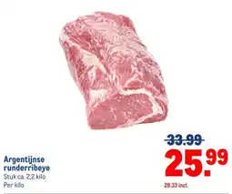 Makro Argentijnse runderribeye aanbieding