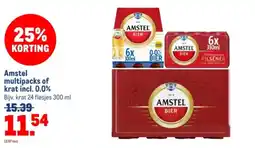 Makro Amstel multipacks of krat incl. 0.0% aanbieding